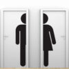 Vinil Decorativo puerta baño silueta hombre y mujer