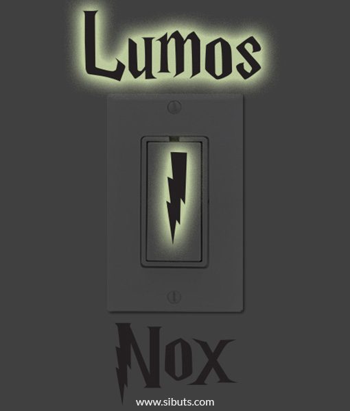 vinil decorativo apagador fluorescente lumos nox