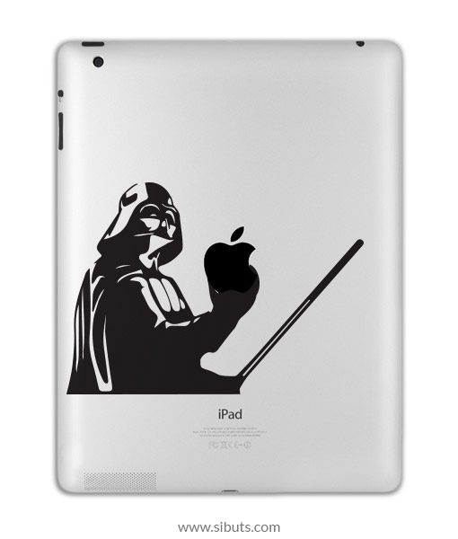 sticker para ipad Darth Vader agarrando manzana espada