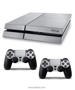 Skin para Ps4 consola y controles plata brushed