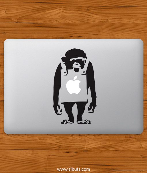Sticker Calcomanía laptop macbook Bansky monkey