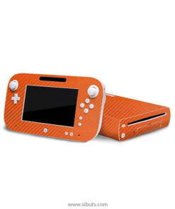 Skin Wii U Fibra de Carbono Naranja