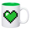 Taza pixel heart green