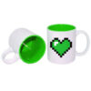 Taza pixel heart green