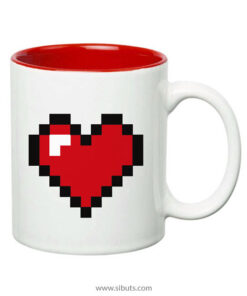 Taza pixel heart red