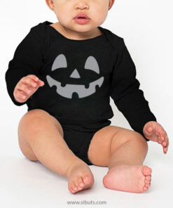 Pañalero negro bebé manga larga calabaza