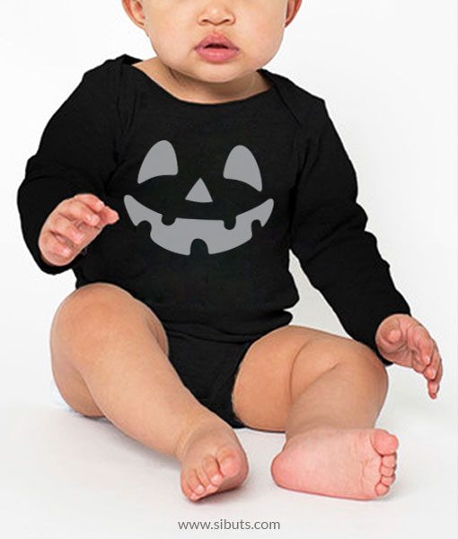 Pañalero negro bebé manga larga calabaza