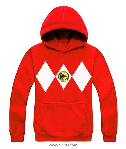 Sudadera con Gorro Roja Power Ranger Rojo Red