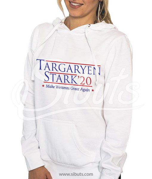 Sudadera con gorro mujer blanca Targaryen Stark Game of thrones