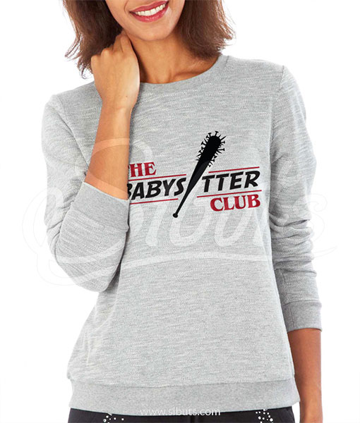 Sudadera cuello redondo gris mujer Stranger Things The Babysitter Club