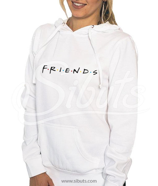 Sudadera Mujer Gorro Blanca Friends